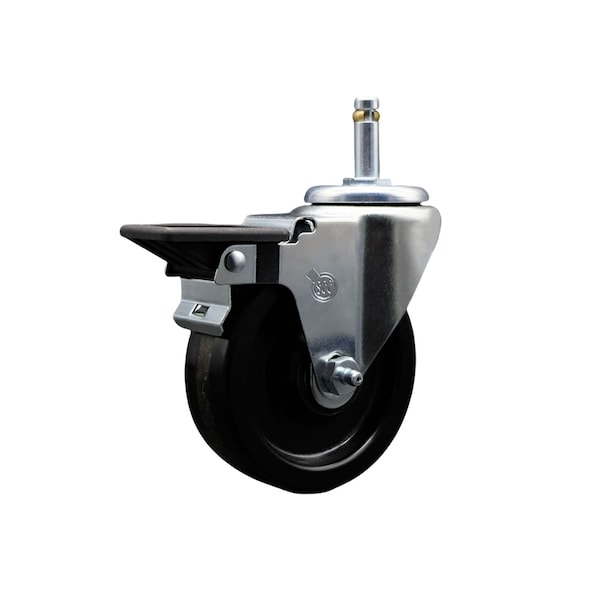 4'' Phenolic Wheel Swivel 7/16'' Grip Ring Stem Caster with Brake